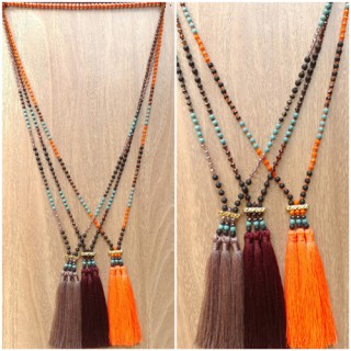 tassels necklace beads black larva stone fashion accessories wholesale price